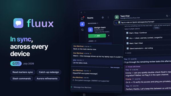 Fluux Messenger 0.17.1: improved read sync, a Pure theme, and Aurora refinements
